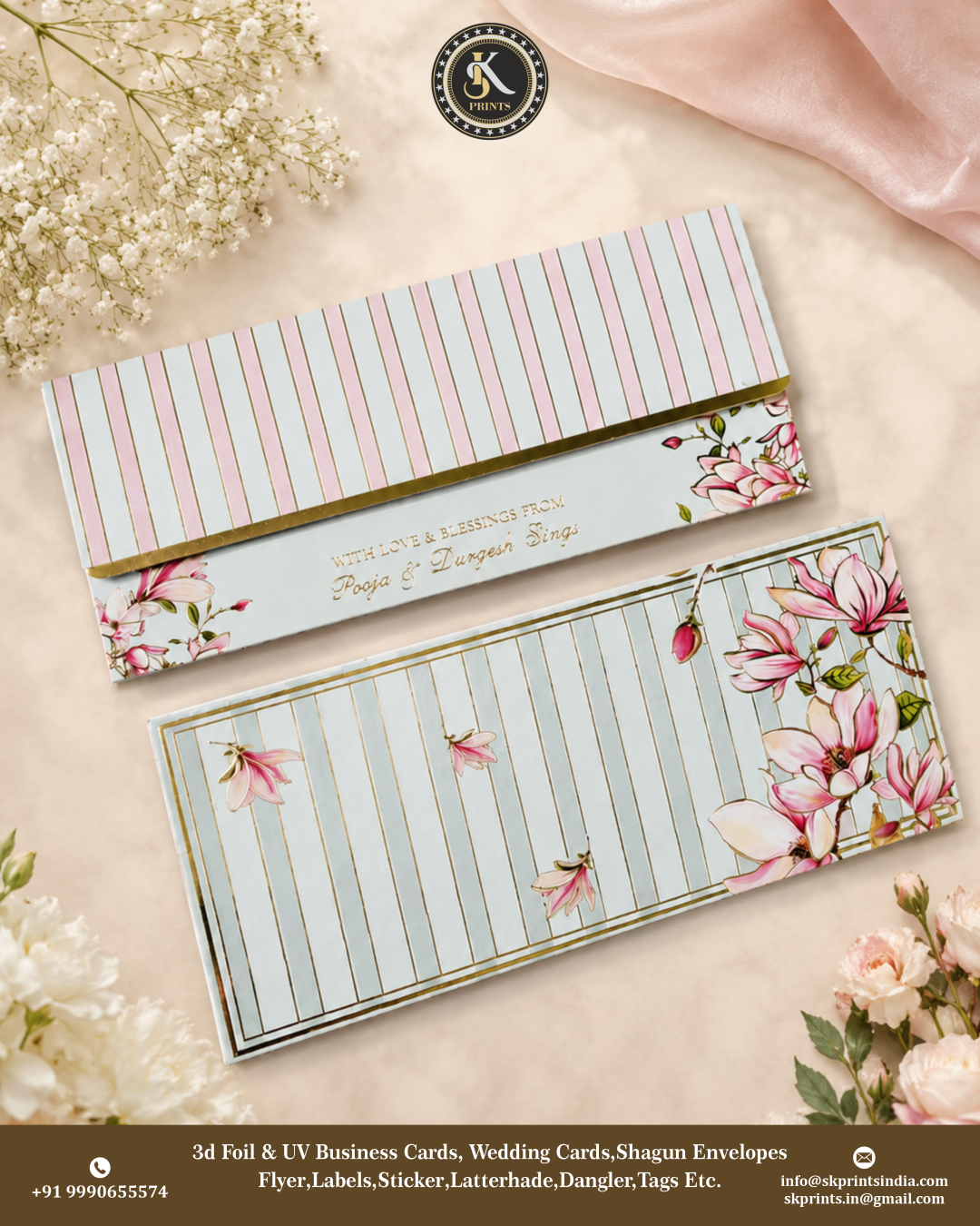 hagun Envelope for Cash Gifting – Premium Traditional Design by SK Prints (Pack of 10)